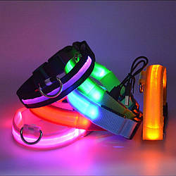 Нашийник для собак, що світиться, на акумуляторі з USB-зарядкою синій L 45-52 см