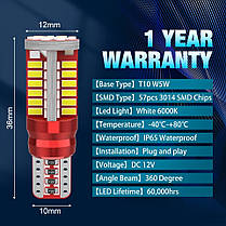 Світлодіодна лампа T10 57SMD 3014Chip 2,3 Вт зі світлодіодів W5W лампочки номерного знака, фото 2