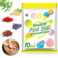 Essential Oil Foot Bath Effervescent Tablets шипучки з екстрактами трав і оліями для ножних ванн 10 шт.