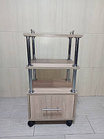Візок косметологічний 300x400x765 мм 3 полички з ящиком та ручками
