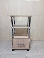 Візок косметологічний 300x400x765 мм 3 полички з ящиком