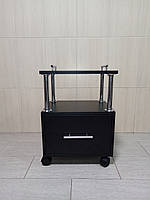 Візок косметологічний 300x400x550 мм з ящиком та ручками, Чорний