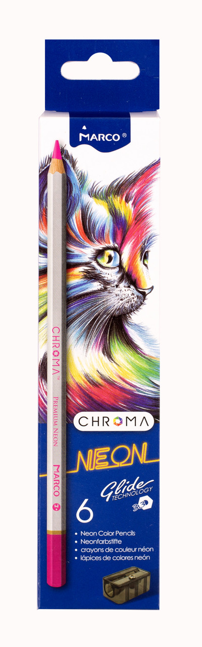 Олівці кольорові Marco Chroma NEON 6 кольорів з точилкою 8032-6