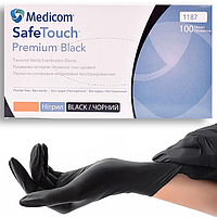 Нитриловые перчатки Medicom SafeTouch®, 5 грамм, S (6-7), черные, 100 шт