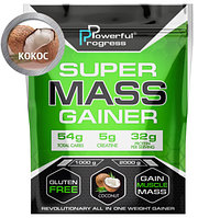 Высокобелковый гейнер для набора массы Powerful Progress Mass Gainer 1 кг со вкусом кокоса