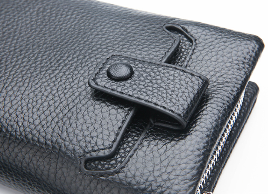 Мужской кожаный клатч кошелек Feidikabolo с отделом для телефона черный - фото 8 - id-p2046403119
