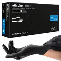 Нитриловые перчатки Mercator Medical Nitrylex BLACK, М (7-8), черные, 100 шт