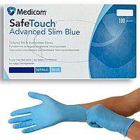 Нитриловые перчатки Medicom SafeTouch®, 3.6 грамма, S (6-7), голубые, 100 шт