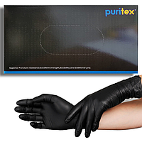 Нитриловые перчатки Puritex, S (6-7), черные, 100 шт