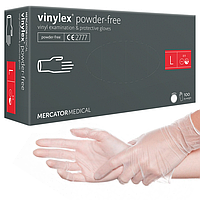 Виниловые перчатки Mercator Medical Vinylex, L (8-9), прозрачные, 100 шт