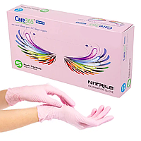 Нитриловые перчатки Care 365, XS (5-6), розовые, 100 шт