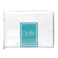 Салфетки в пачке Doily (Дойли), спанлейс, 40г/м2, размер 30х20 см, гладкая, цвет: белый, 100 шт/уп