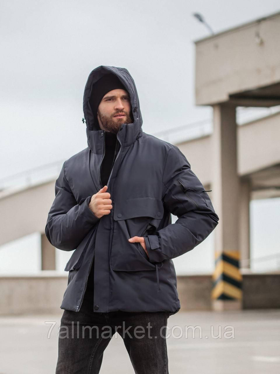 Куртка чоловіча зимова, з капюшоном розміри 48-56 (2кв) "LARA-1" купити недорого від прямого постачальника