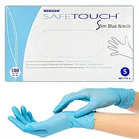 Нитриловые перчатки Medicom SafeTouch®, 4.2 грамма, S (6-7), голубые, 100 шт