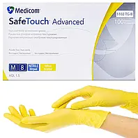 Нитриловые перчатки Medicom SafeTouch Advanced Yellow, M (7-8), желтые, 100 шт