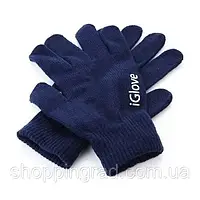 Оригинальные перчатки для сенсорных экранов iGlove синего цвета в фирменной упаковке