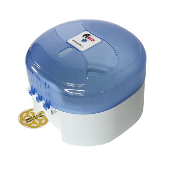 Тримач для туалетного паперу з замком MINI з бічним витягуванням, блакитний прозорий Afacan Plastik, фото 1