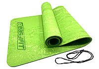 Коврик для йоги и фитнеса EasyFit PER Premium Mat 8 мм Фиолетовый Материал: PER (Polymer Environmental Resin) Салатовый
