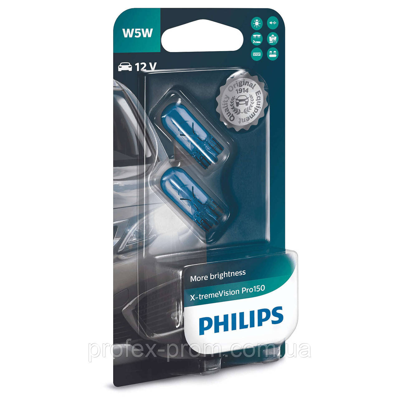 Автолампа вказівна Philips X-tremeVision Pro150 +150% W5W B2 12961XVP 12V 5W (W2,1x9,5d) ( (шт.), фото 1