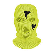 Маска для лица бандитка (Салатовый) маска на лицо / Балаклава / подшлемник / баф / buff УЗИ с СЕРДЦЕМ