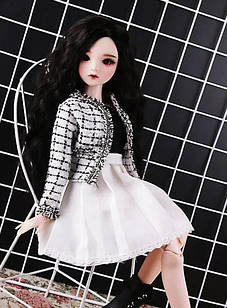 Набір одягу для ляльки BJD 1/3 біла спідниця, піджак, топ