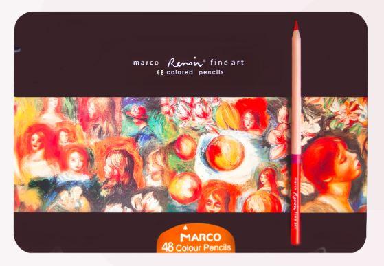 Олівці Marco FineAr кедр метал пенал круглі 48 кол