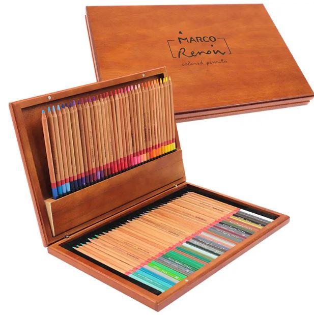 Олівці Marco FineAr кедр дерев. пенал круглі 72 кол