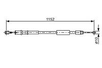 Трос ручника Viano (03-) Vito (03-) Bosch 1 987 482 025