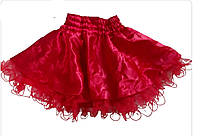 Карнавальная юбка атласная детская красная