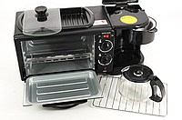 Многофункциональная электрическая печь 3 в1 с кофеваркой и сковородой1000 Вт Настольная электропечь духовка