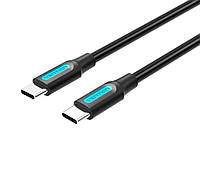 Кабель Vention USB 2.0 C Male to Male Cable 1.5M Black PVC Type (COSBG)