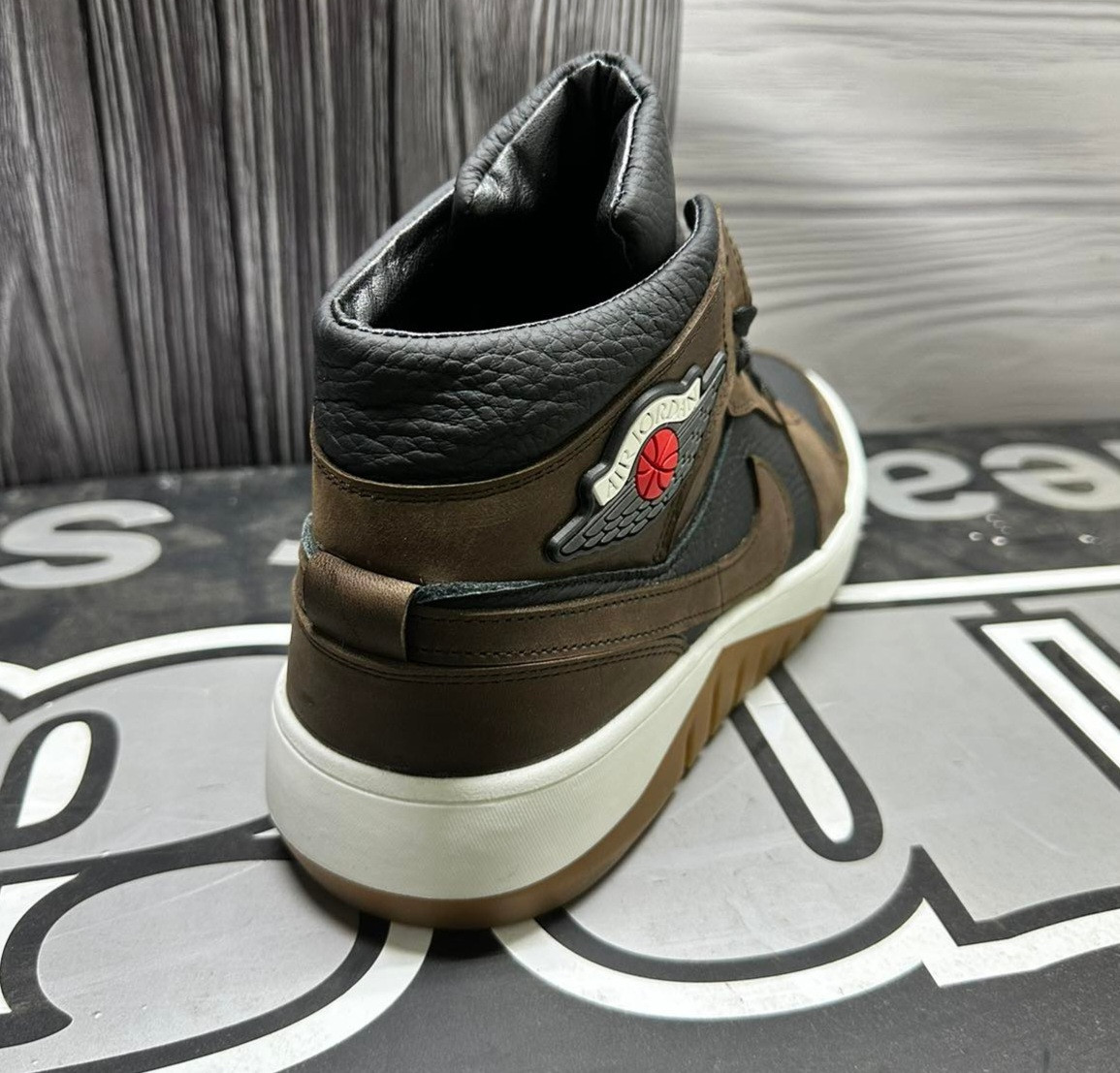 Nike Air Jordan зимние отличные кожаные высокие кроссовки для мужчин черные - фото 7 - id-p2046523503