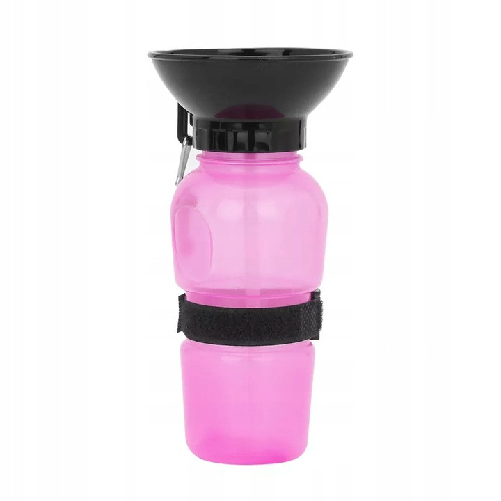 Портативна поїлка для собак Dog Water Bottle, 550 мл, рожева