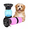 Портативна поїлка для собак Dog Water Bottle, 550 мл, біла / прозора, фото 5