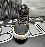 Nike Air Jordan зимние отличные кожаные высокие кроссовки для мужчин черные, фото 6