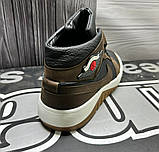 Nike Air Jordan зимние отличные кожаные высокие кроссовки для мужчин черные, фото 8