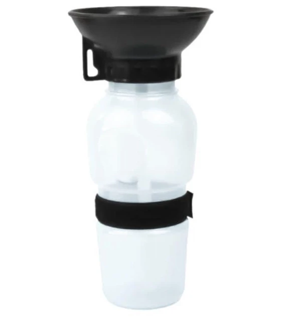 Портативна поїлка для собак Dog Water Bottle, 550 мл, біла / прозора