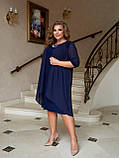 Жіноча літня сукня з шифоновою накидкою Розміри 54, 56, 58, фото 6