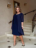 Жіноча літня сукня з шифоновою накидкою Розміри 54, 56, 58, фото 4