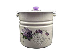 Відро ем. 12л /2 циліндричне з кришкою Віола (І1224/2) ТМ IDILIA