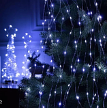 Вулична світлодіодна гірлянда великі краплі роси Холодний білий 200Led 20м + 8 режимів свічення, фото 5