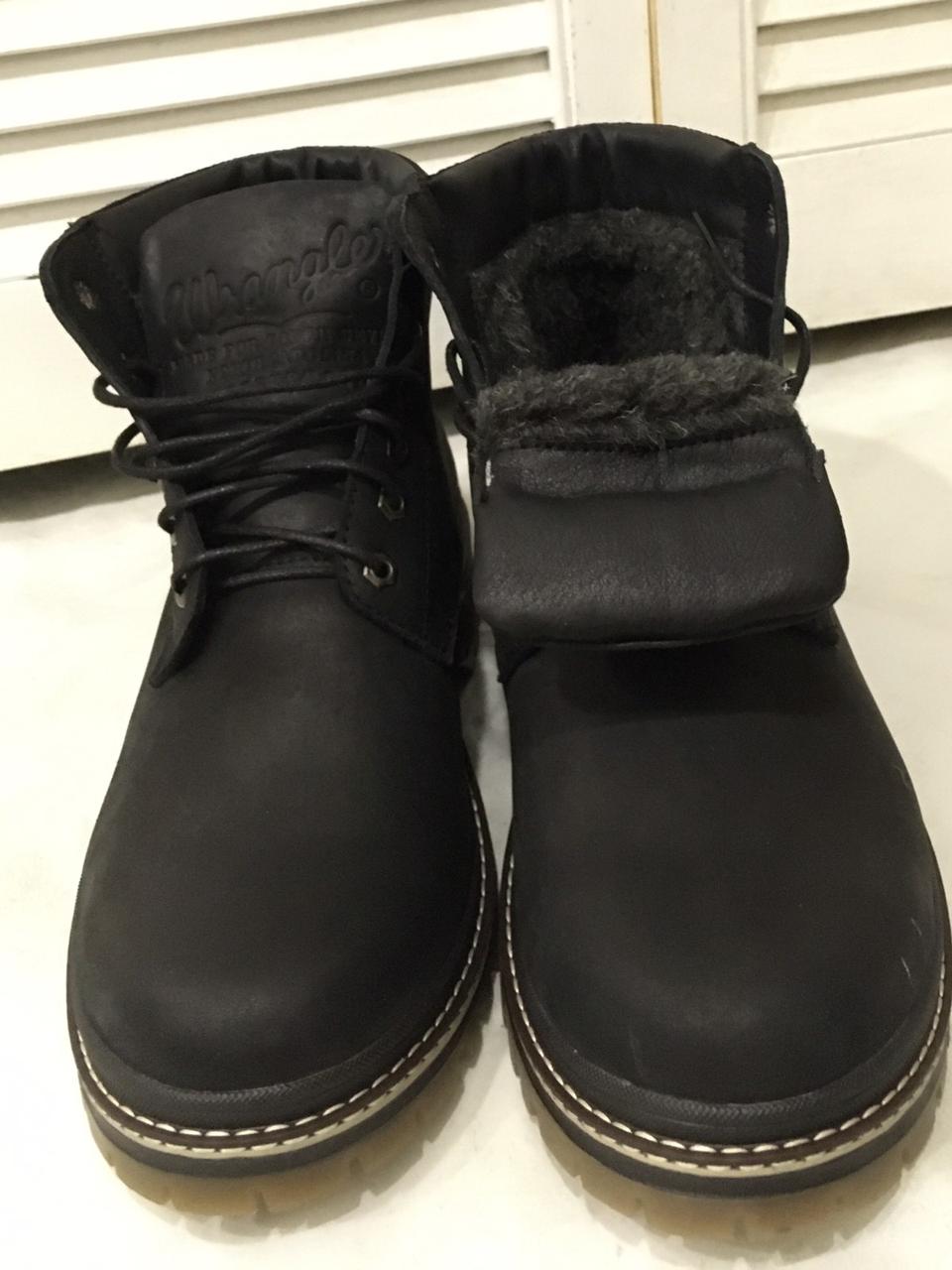 Супер Wrangler! Мужские зимние ботинки черные натуральная кожа обувь в стиле Вранглер сапоги - фото 6 - id-p583644501