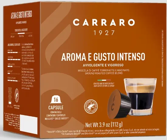 Кава в капсулах Carraro Dolce Gusto Crema Intenso 16 шт Дольче Густо Італія міцна кава