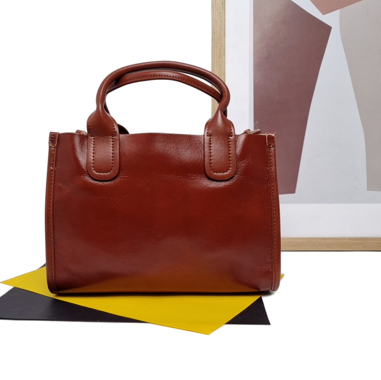 Жіноча сумочка з ручками	 натуральна шкіра коричневий Арт.3015 brown VIVAVERBA Україна — (54)