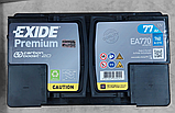 Акумулятор EXIDE PREMIUM 77Ah Ев (-/+) (760EN) (д278*ш175*в190) EA770, фото 2