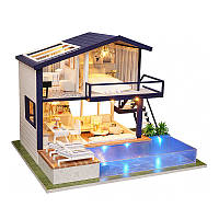Тор! Кукольный дом конструктор DIY Cute Room A-066-A Вилла с бассейном