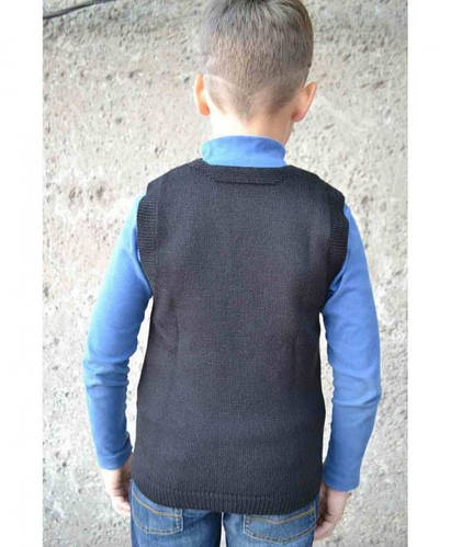 Вязаная жилетка для мальчика чёрная ART KNIT (ID#2046552785), цена: 236 ...