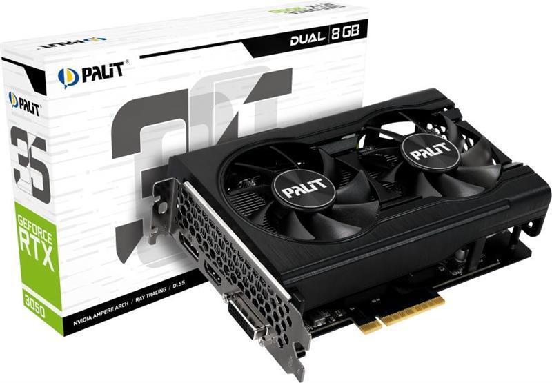 Видеокарта Palit GeForce RTX 3050 Dual (NE63050018P1-1070D) - фото 1 - id-p2046555360