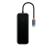 USB-Hub Baseus AcmeJoy 4-Port Type-C HUB Adapter Type-C to USB3.0*3+Type-C PD&Data *1 Dark Gray