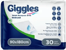 Пелюшки Giggles 90х180 см 30шт пелюшки що вбирають для дорослих непромокальна пелюшка вологовбираючі пелюшки